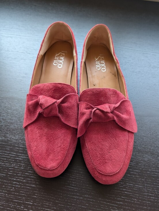 Franco Sarto Shoes - Franco Sarto Red Suede Abyss Shoes with Bow